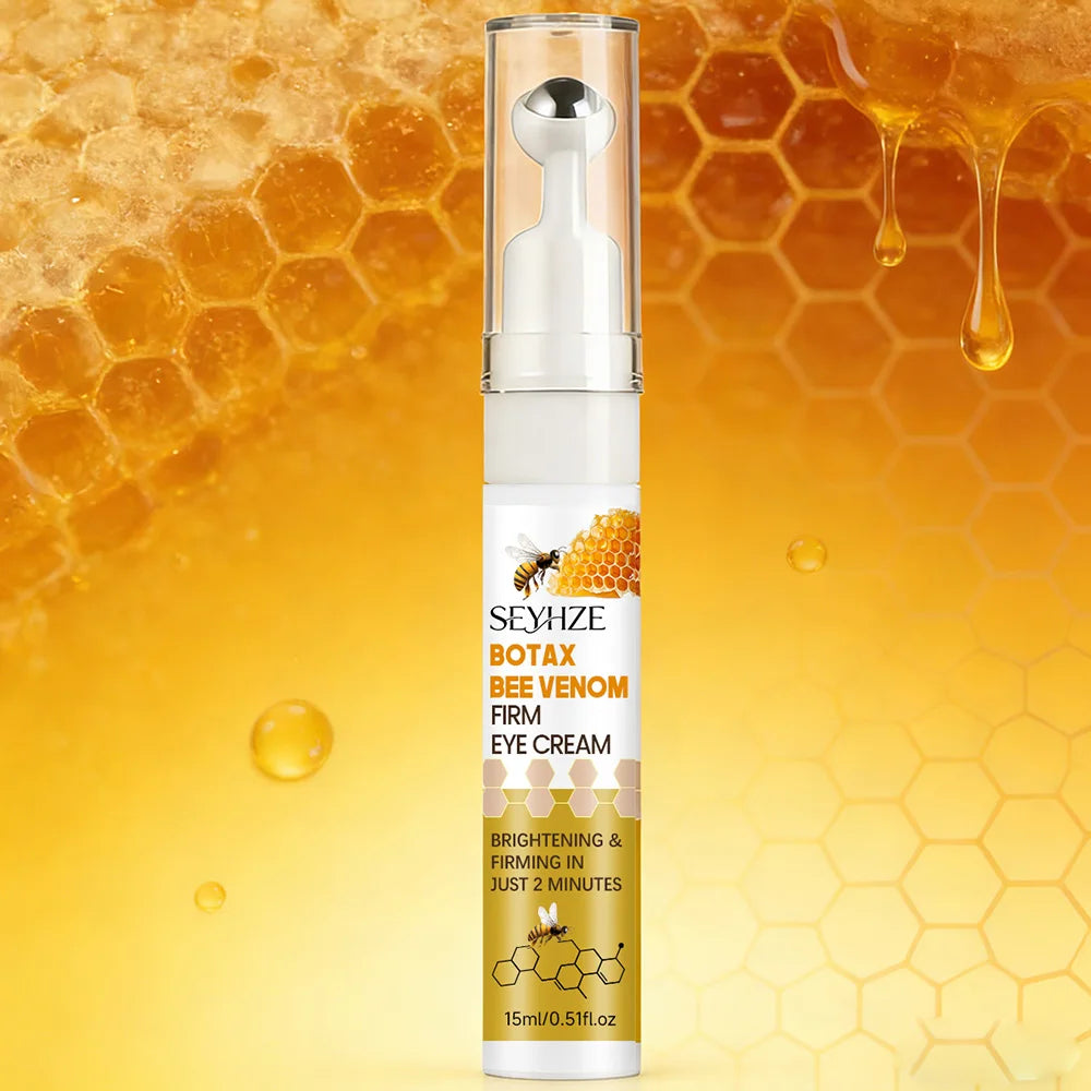Aihuf Bee Toxin Eye Cream 15ml Instant Moisturizing Anti-Aging Deeply Nourishing Smooth Dry Skin Bag under Eye Treatment Dark Ci