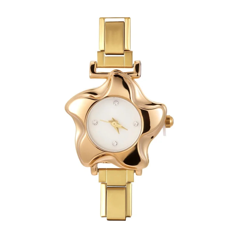 Irregular alloy case Arabic numeral classic dial Stars-shaped diamond-encrusted fashion Stainless Steel Bracelet ladies watch