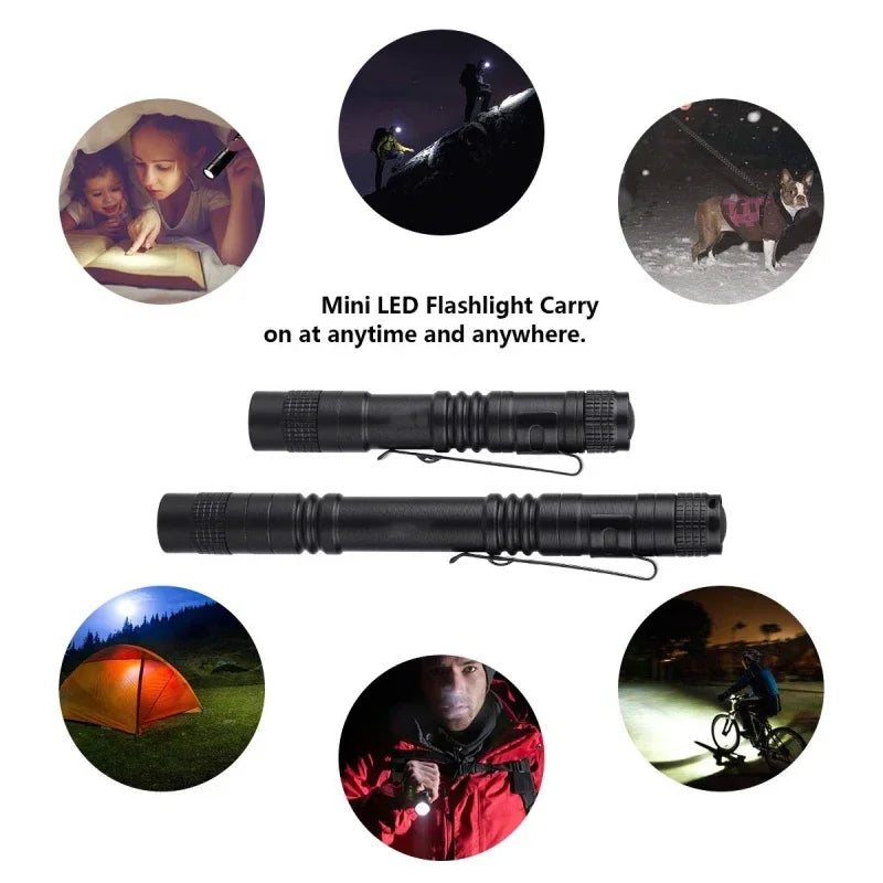 Portable Mini LED Flashlight Use AAA Battery Small Pen Light medical examination Ultra Brigh Outdoor Emergency Handheld Torch