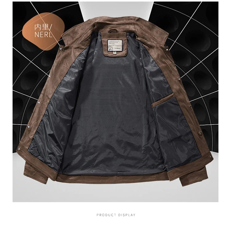 Spring and Autumn Men's Fashion Casual Slim-fit British Style Outdoor Sports Cargo Retro Suede Coat Youth All-match Cargo Jacket