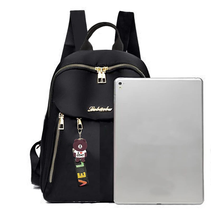 Chic Minimalist Motorbike Backpack Soft Nylon Fabric, Compact Fashion Rucksack for Outdoor Leisure Weekend Short Trips