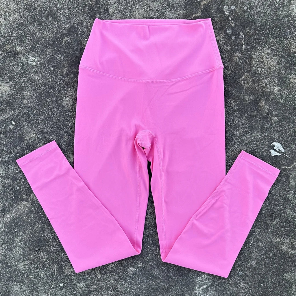 Solid Color Soft High Waist Yoga Legging Athletic Women Sport Pant Tight Butter Gym Fitness Workout Wear Training Compressible