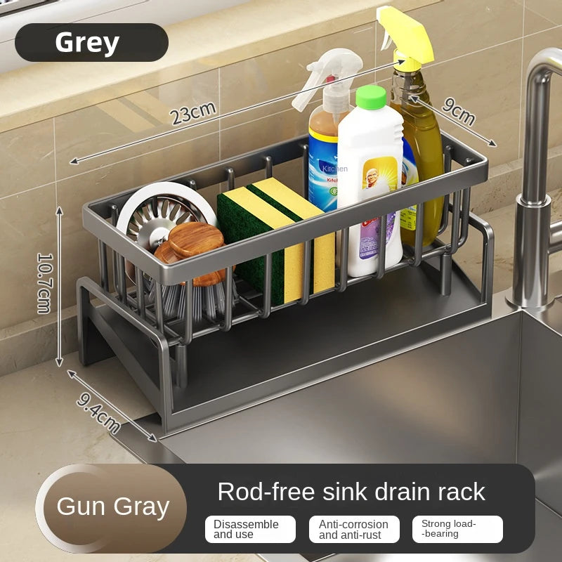 Kitchen Sink Drain Rack Organizer Plastic Self-draining Sink Shelf Soap Sponge Holder Dishcloth Towel Rack Filter Basket