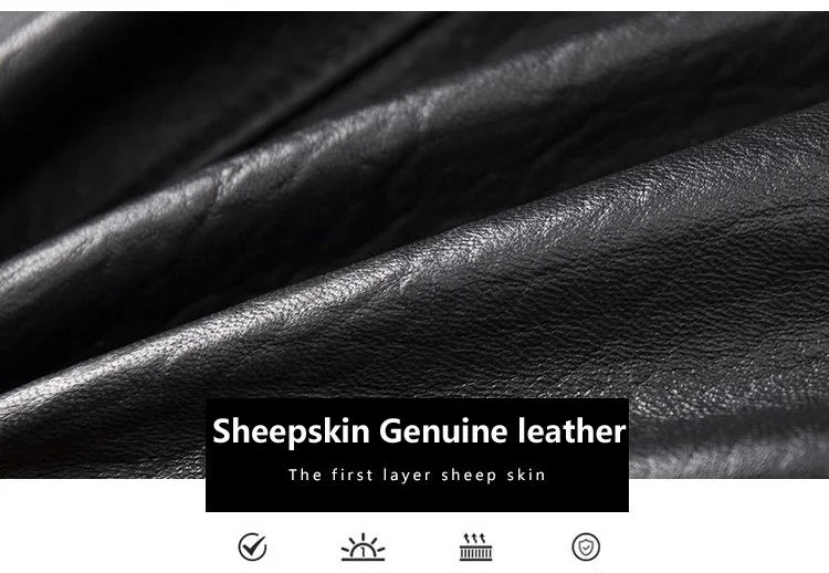 Genuine Leather Jacket For Men Short Style Spring And Autumn Sheepskin Coat Man Motorcycle Leather Jacket Male Trendy Outerwear