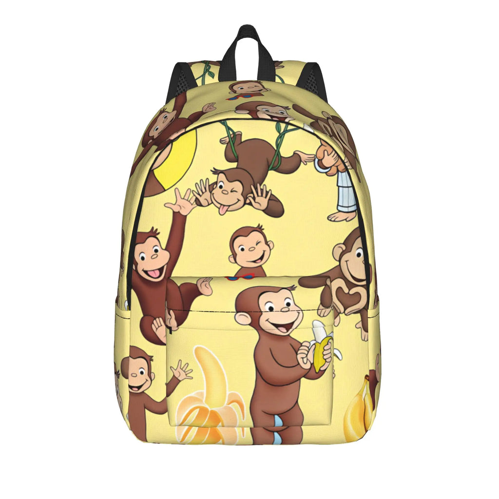 Curious George Multifunctional Stickers Backpack  Trekking Backpacks Student Colorful Soft High School Bags Style Rucksack