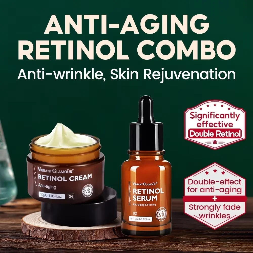 VIBRANT GLAMOUR Niacinamide Retinol Set  Face Cream Serum Toner Combo 5X Ceramide