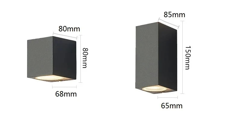 LED Wall Light Outdoor Waterproof IP65 Porch Garden Wall Lamp & Indoor Bedroom Bedside Decoration Lighting Lamp Aluminum
