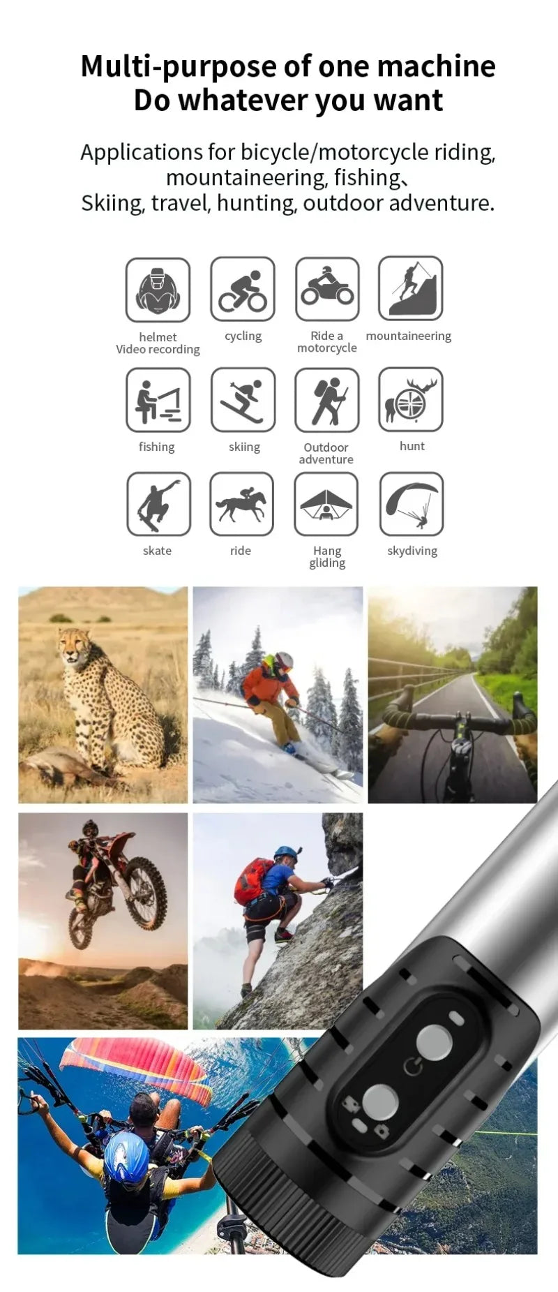 4K Ultra HD Camera Outdoor Hunting Camera Anti Shake Sport DV WiFi Motorcycle Bike Helmet Camera Action Cam Waterproof Bodycam