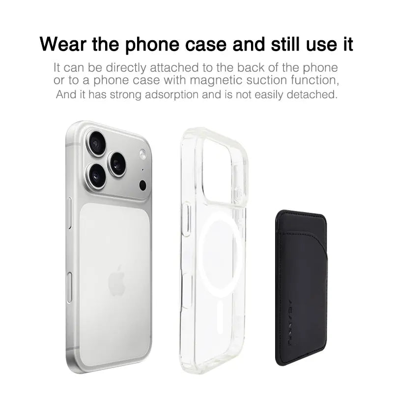 ADANNU Ultrathin Leather Wallet Magnetic Card Holder For IPhone 16 15 Plus 14 13 12 17 18 Pro Max For Magsafe Phone Card Holder