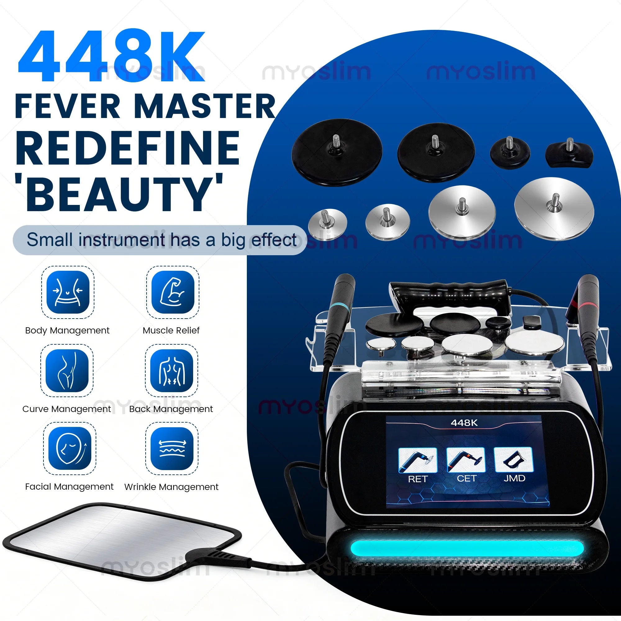 Latest Tecar 448k Body Slimming Machine Skin Tightening Smooth Wrinkles Face Equipment Massage Weight Lose Beauty Machine