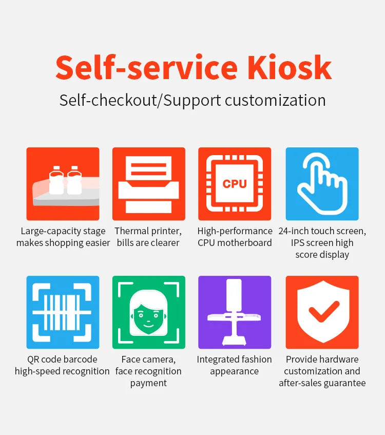 POS System Self-Service Payment Kiosk Wall Mount Hanging Food Ordering Kiosk Floor Stand Kiosk Advertising Equipment For