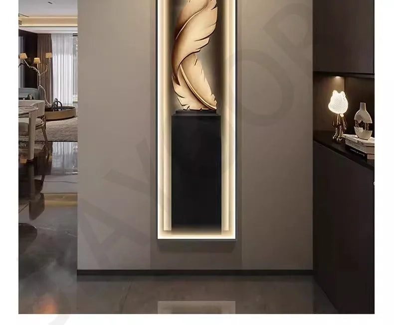 Led Modern Light Luxury Entrance Decoration Painting Slender Entrance Wall Painting High-end Hanging Painting Corridor Wall Lamp