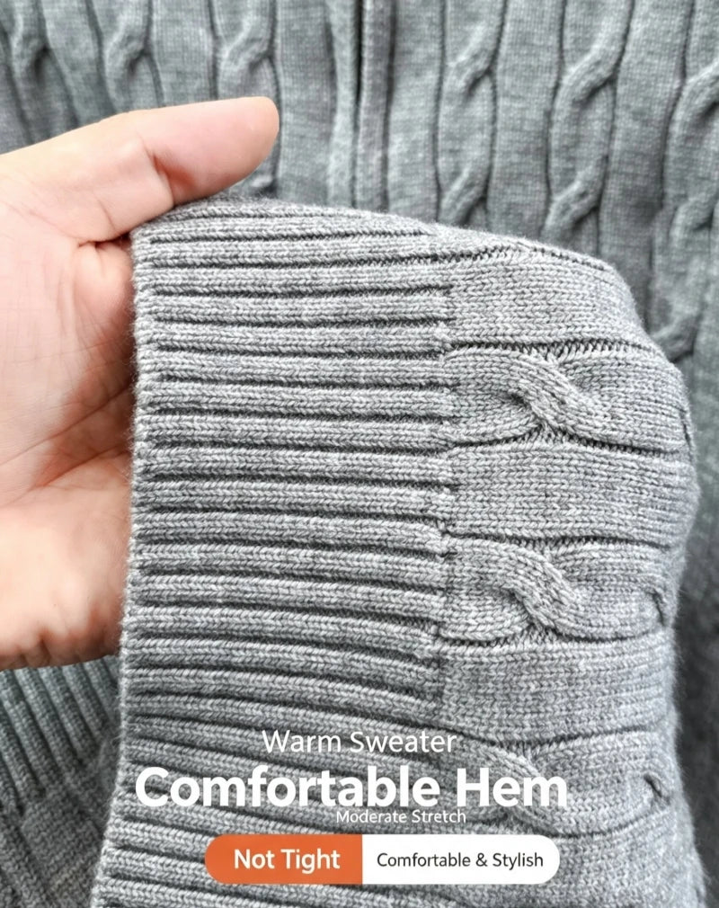 Fashion Half Zipper Sweater Men's Winter Warmth New exquisite jacquard design luxury brand golf pony embroidery knitted pullover