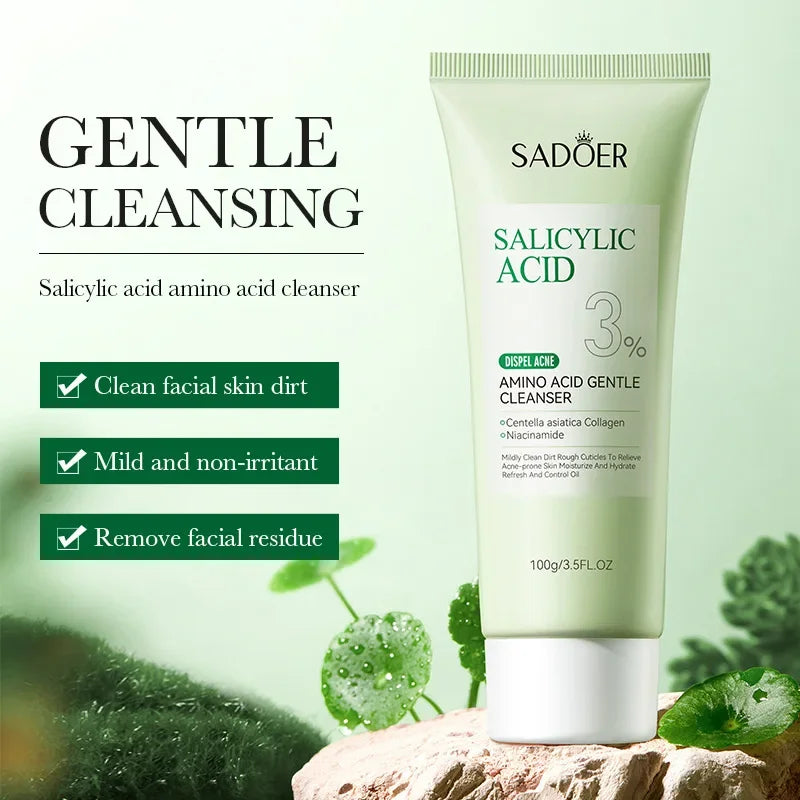 Salicylic Acid Facial Cleanser Face Wash Foam Face Cleanser Moisturizing Facial Cleansing Hydrating Skin Care Products