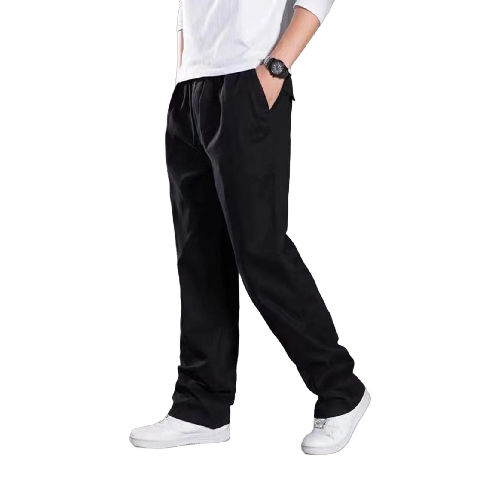 Cotton Men Sweatpants Sports Joggers Pant Tracksuit Jogging Trouser Plus Size 4xl Sportswear Wide Leg Cloth 2024 Spring