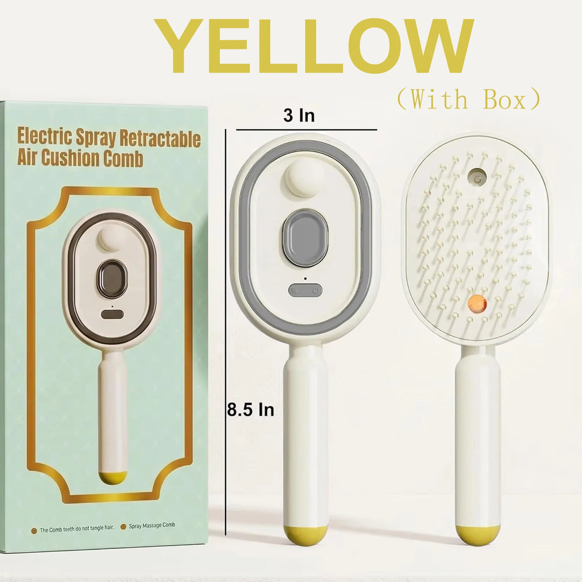 Wet Electrics Hairbrush with Water Spray Rechargeable Steams Hair Straightener USB-C Charging for Both Long & Short Hairs