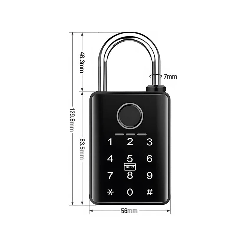 Tuya Smart Door Lock Fingerprint Padlock Password APP Card Key Unlock 7mm 10mm Smart Padlock Waterproof Electronic Lock