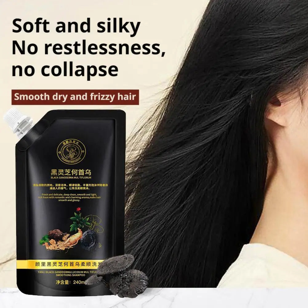 Black Reishi And Polygonum Shampoo Root Activator Shampoo for Men & Women Strengthening & Volumizing for Fuller-Looking Hair