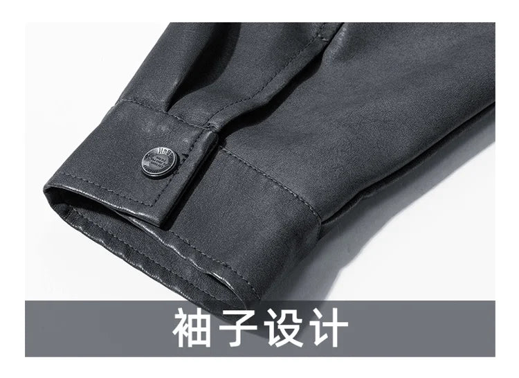 2029  Motorbiker Jacket Men's American Autumn Winter Hip-hop PU Leather Jackets Men Streetwear Racing Motorcycle Wear