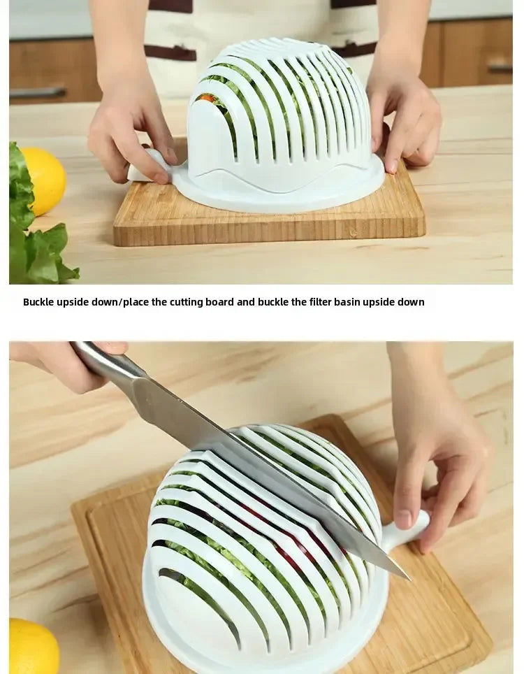 Vegetable Salad Cutter Cutting Bowl Slices Fruit, Kitchen Tools, Accessories Gadgets Kitchen Items Kitchen Gadgets Vegetable