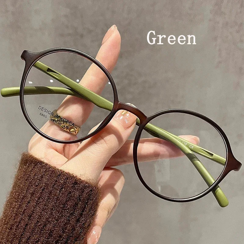 Women High Art Reading Glasses Ultra Light Fashion HD Presbyopia Eyeglasses Anti Blue Light Vintage Round Frame Men Eyewear