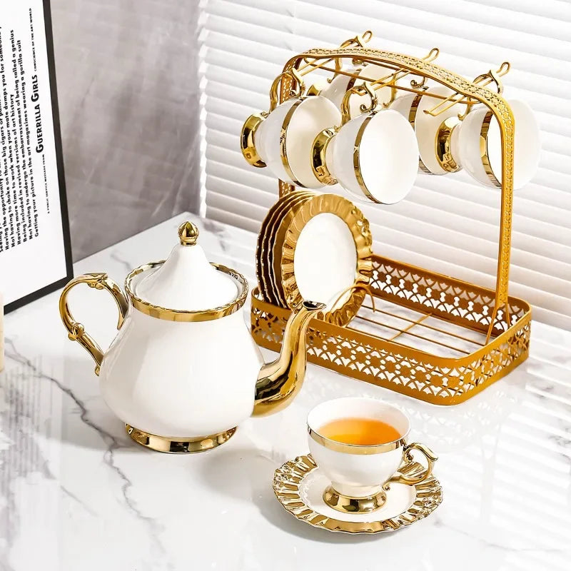 Modern European Style Ceramic Coffee Mug Set - Luxury Office Coffee Cups Elegant Exquisite Home Gift Ideas