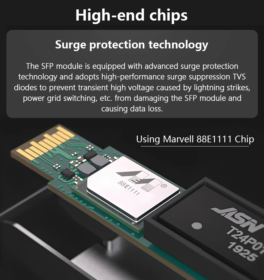 1G RJ45 To SFP Module Adaptive rate Copper SFP Transceiver For Mikrotik/Cisco Switch Plug and Play 1000BASE-T RJ45 SFP Module