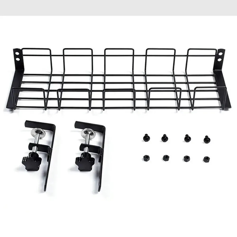 Home Office Desk Wire Organizer No Punching Kitchen Storage Accessories Under Table Storage Rack Metal Cable Management Tray 