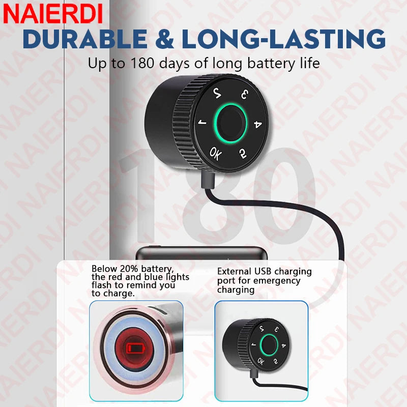 NAIERDI Smart Lock Cylinder Tuya App Fingerprint Password Unlock Electronic Door Lock Core Upgrade for Mechanical Home Lock