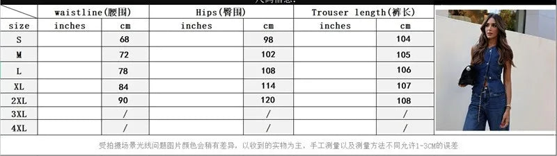 Streetwear Denim 2 Piece Sets Women Outfit Spring Summer Women 2025 Sleeveless Vest Top Wide Leg Pants Sets Jeans Two Piece Set
