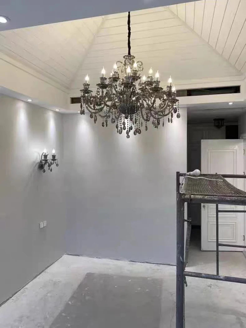 Modern Candle Crystal Lamp Living Room Large Crystal Chandelier Lighting Modern Atmosphere Restaurant Bedroom Hanging Lamps