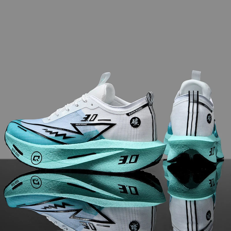 Men's Carbon Board Sneakers Anti-slip Cushioned Comfortable Racing Training Running Shoes Mesh Tennis Shoes Casual for Women - Beauty
