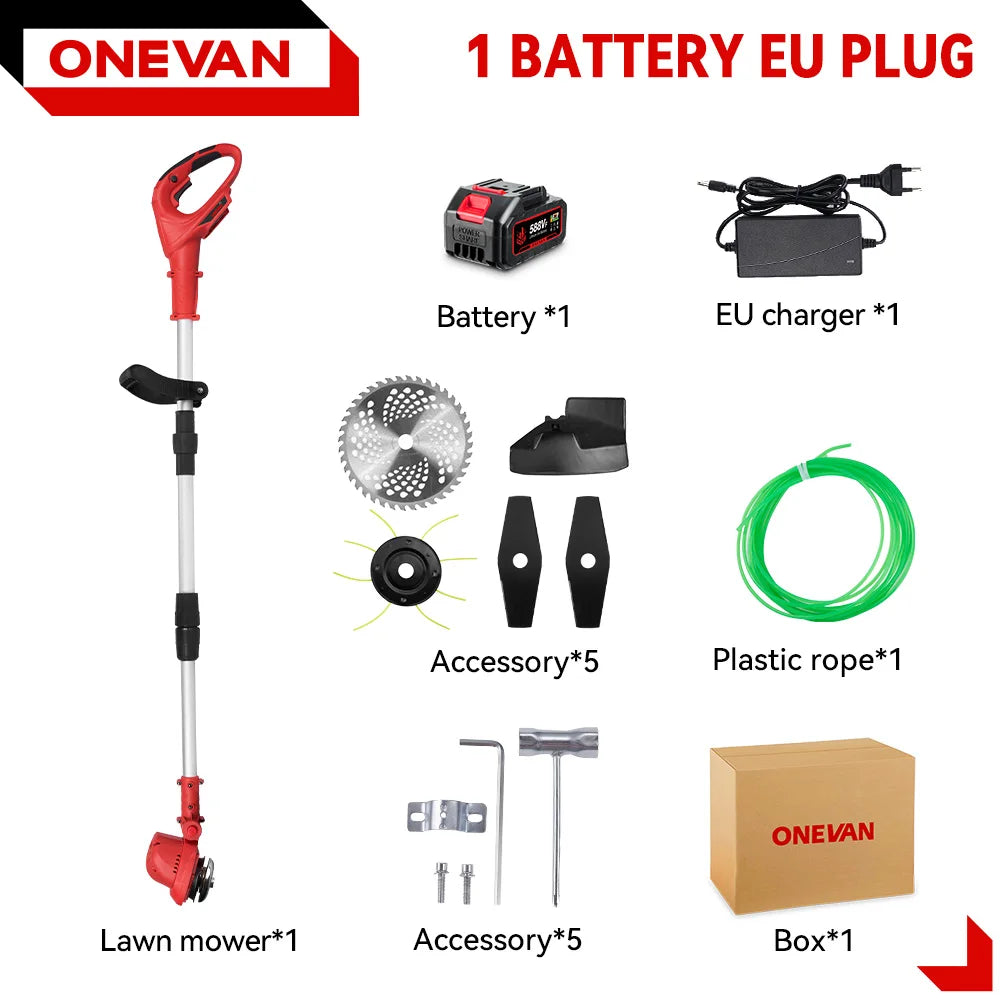 10Inch 4000W Brushless Electric Lawn Mower 36000RPM Grass Trimmer Length Adjustable Garden Tools For Makita 18V Battery Pins