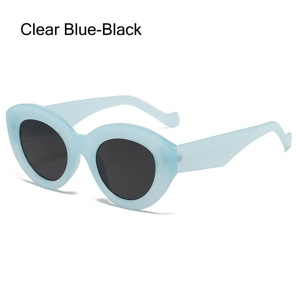 Ins Popular Retro Eyewear Oval Sun Glasses Oversized Sunglasses Sun Glasses Thick Frame