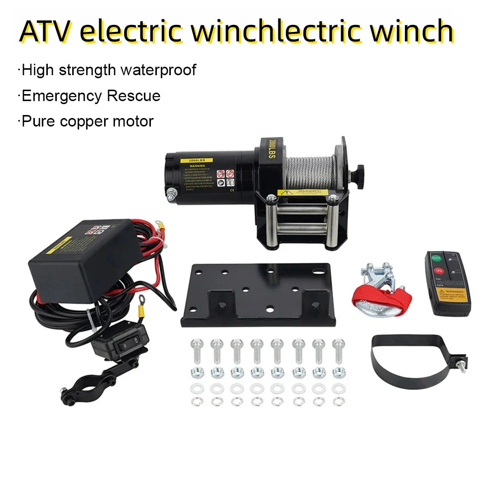 12v/24v 2000lb Beach Buggy Winch DC Winch Wire Rope Winch