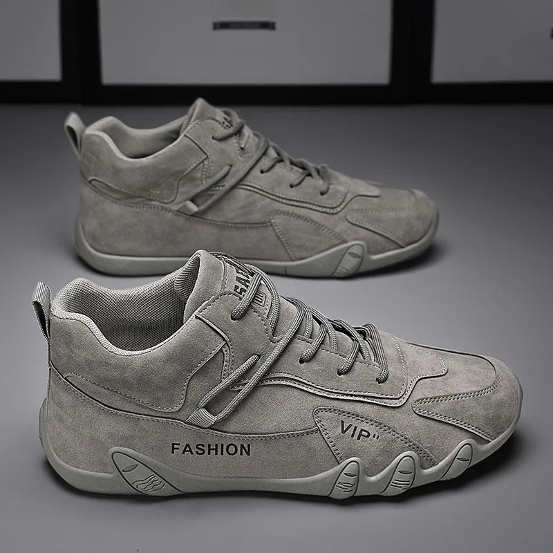 Men's Shoes New Fashion Breathable Non-slip Wear-resistant Outdoor Casual Mid-Top Lace-Up Sneakers