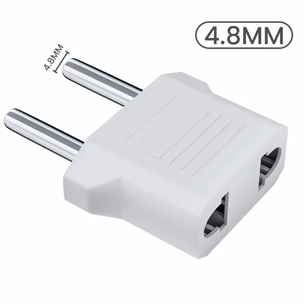 Elough 1-10PCS US to EU Plug Adapter 4.0/4.8mm Electrical Socket Plugs Adapters EU Euro KR Power Plug Converter EU Power Socket