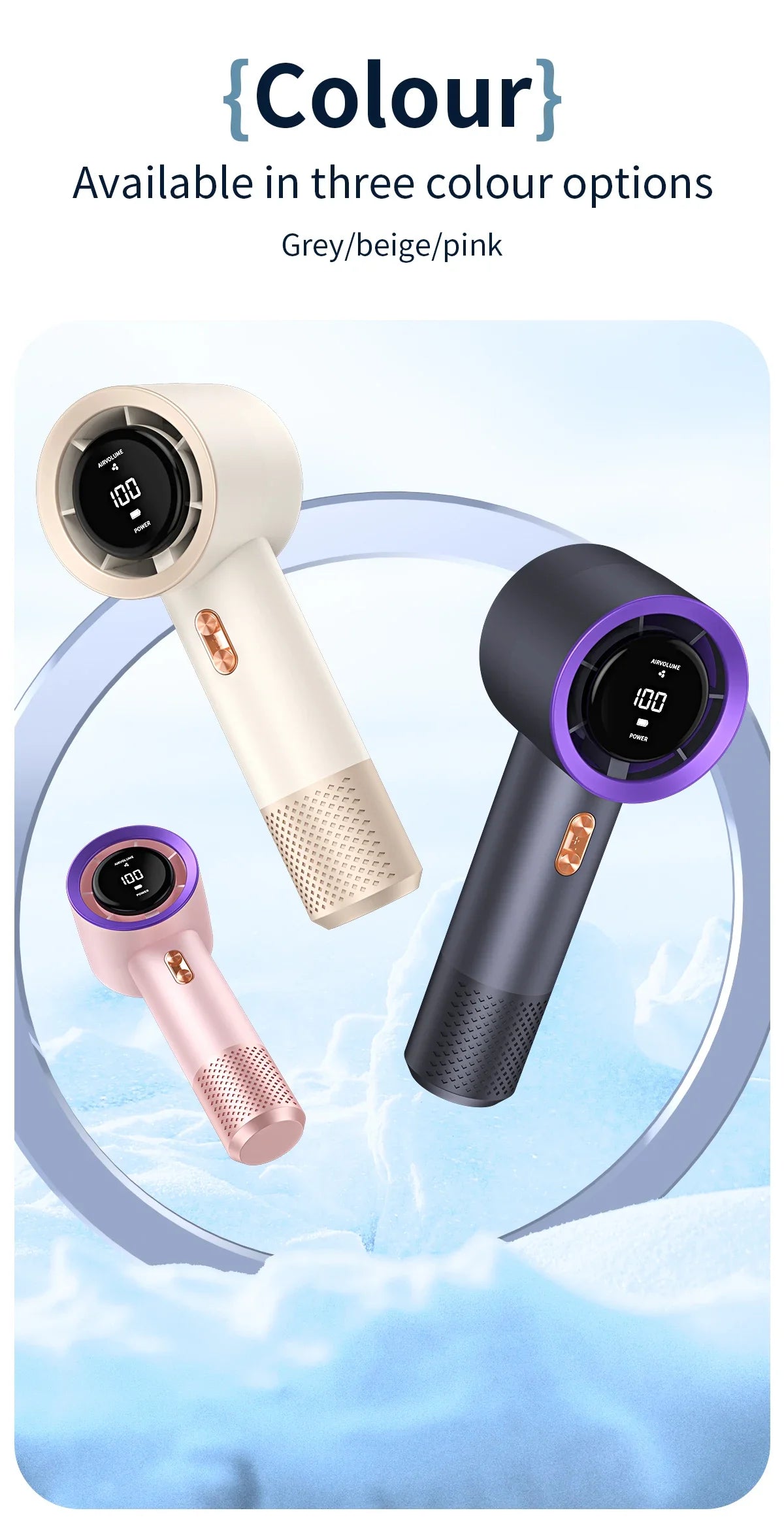 Handheld High-Speed Fan mini Portable Air Conditioner with Six Fans and 199 Levels of Infinite Adjustment