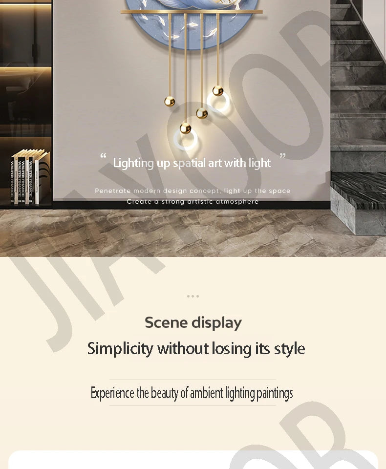 Modern Light Luxury Entrance Hall Decoration Painting New Atmospheric High-end Corridor Hanging Painting Wall Lamp Night Lamp