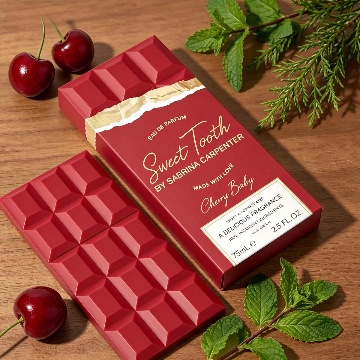 Sabrina Carpenter Sweet Tooth Cherry Baby Women's Eau De Parfum Spray 2.5 Ounce 75ml Long-lasting Sweet Fragrance