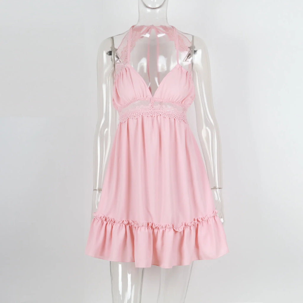 Sexy Strapless Floral  Waist Dress Cross-Border Elegant Cotton Blend Wrap Chest Style No Sleeve Summer New Arrival