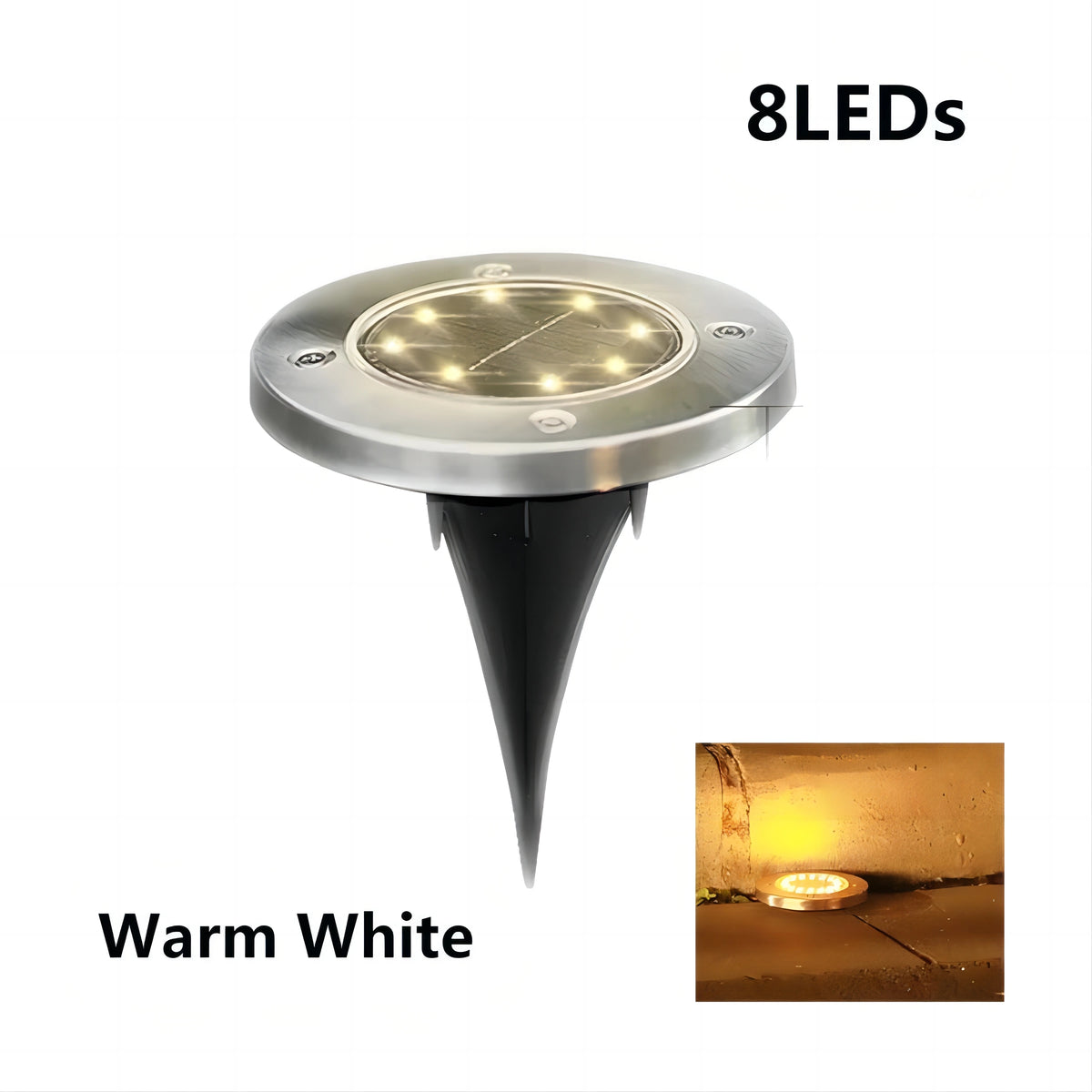 8/20 LED Solar Power Disk Light Outdoor Garden Solar Underground Light Deck Light Spotlight Buried Solar Led Lamp Garden Decor