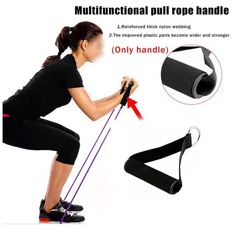2Pcs of Professional Rope Grip Gym Exercise Resistance Bands with Anti Slip Handles Fitness Accessories