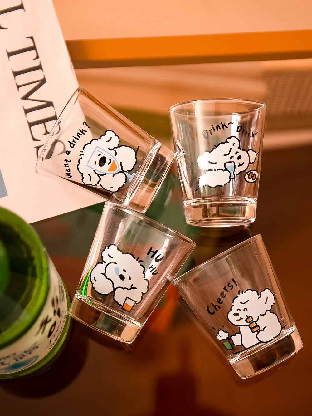 50ml Liquor Cup Shot Glass Drinking Glasses Glass Cups Household Soju Cups Cann