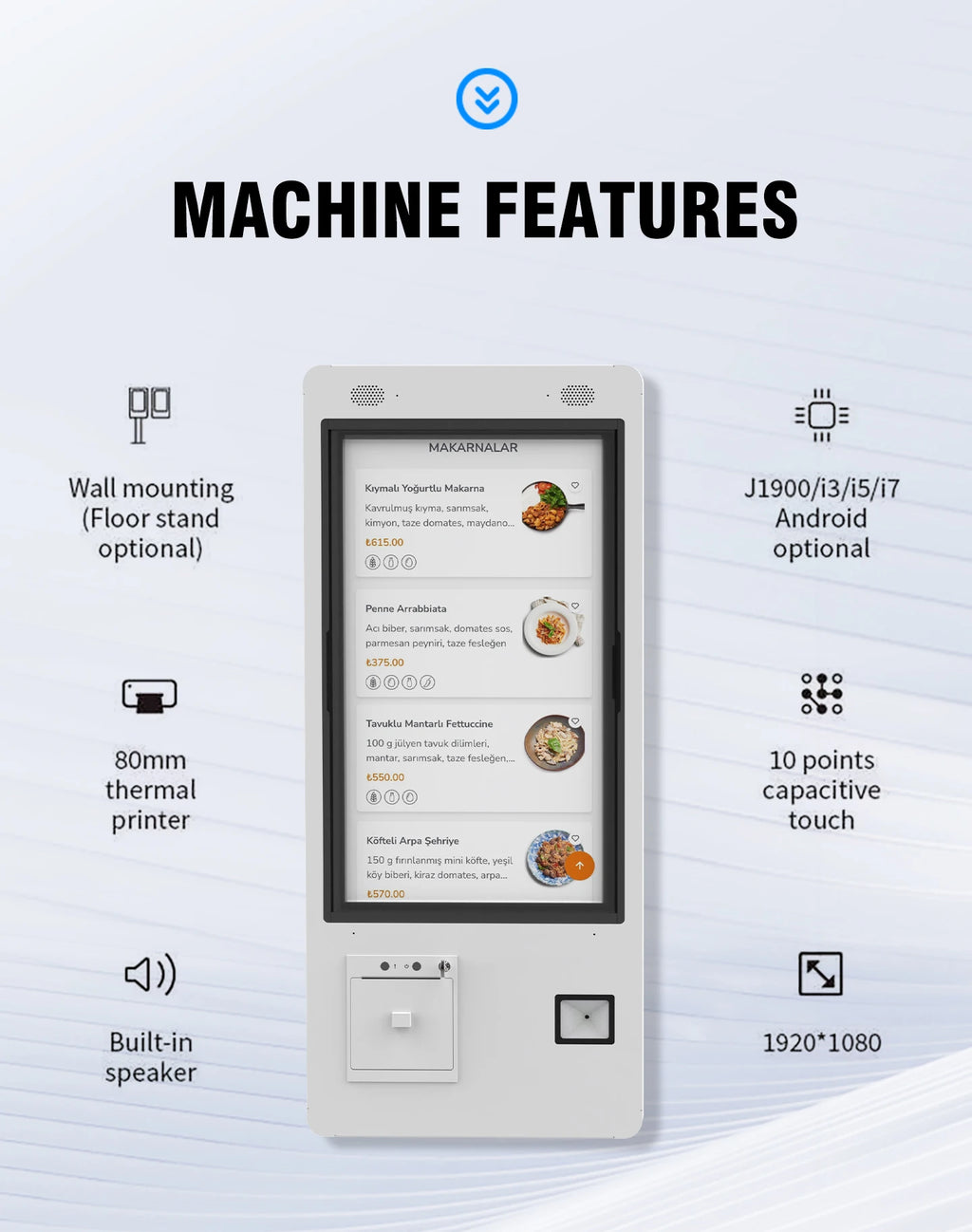 32 Inch Vertical POS Touch Screen Cash Register Terminal With Full HD Android For Retail And Restaurant Stores