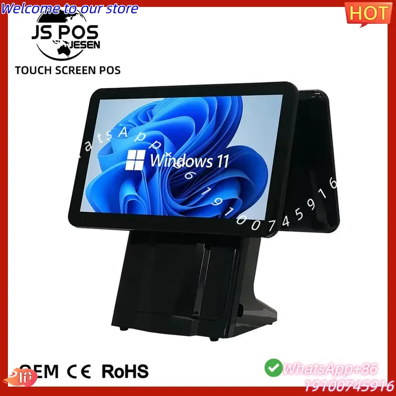 2026Hot All-in-One Point of Sale POS System 15.6" Touch Screen Cash Register Wholesale Multi-System for Cafes Hair Salons