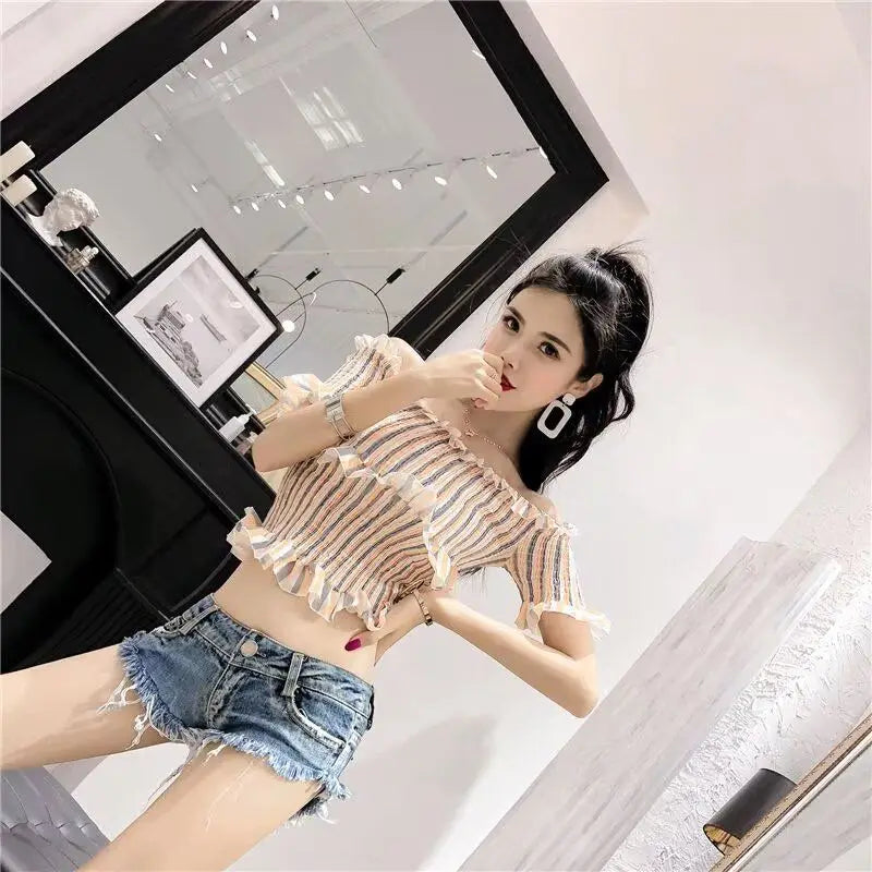 Women Summer Low Waist Denim Shorts Stretchy Short Jeans Hot Pants Sexy Triangle Design Butt Enhancer Casual Streetwear DURIKIES
