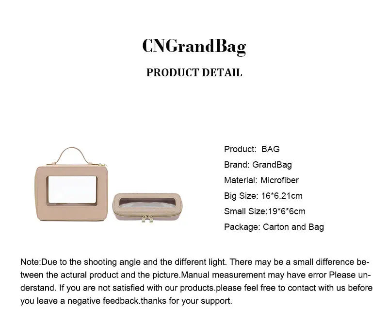 Custom Genuine Leather Travel Cosmetic Bag Set Colorful Classic Saffiano Portable Travel Clear PVC Cosmetic Bag TPU Wash Bag
