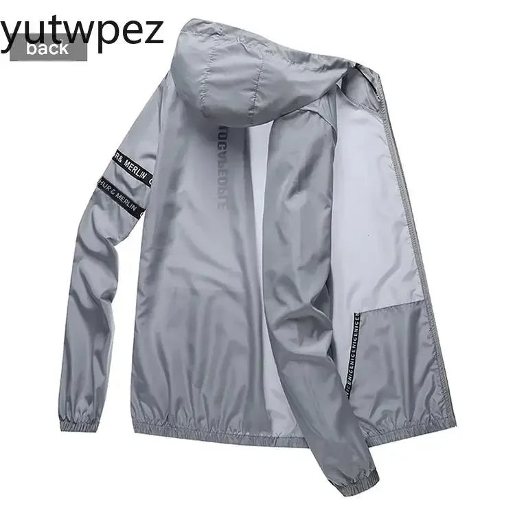 Outdoor Hiking UPF50+ Summer Sun Protection Running Men's Casual Quick-drying Bicycle Sports Hooded Jacket Thin Skin Windbreaker