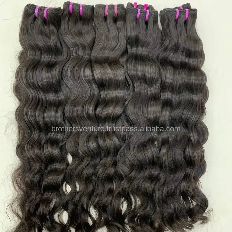 Virgin Indian Remy Human Hair Bundles Straight & Natural Wave Black Wrap Style Ready to Ship